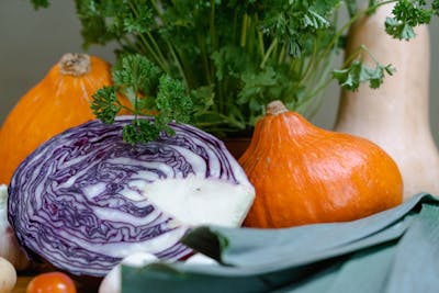 fresh vegetables cabbage and parsley