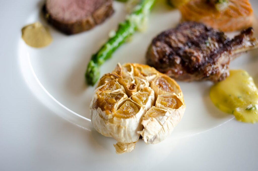 roasted garlic bulb cut in half