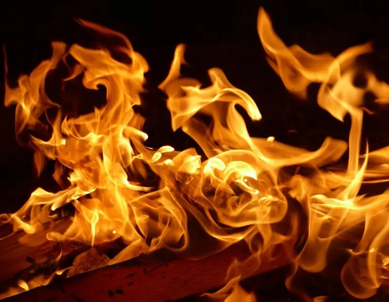fire symbolizing hot flashes