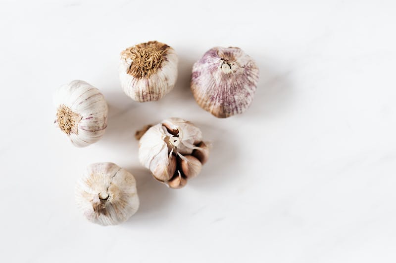 garlic bulbs on a white background