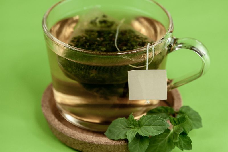 hot tea with chopped lemongrass