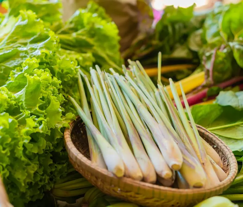 lemongrass in a wooden bowl