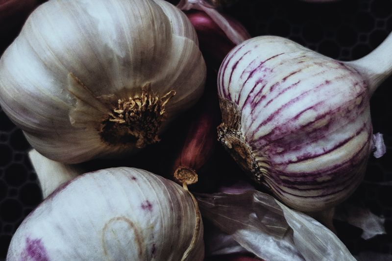 garlic bulbs close up