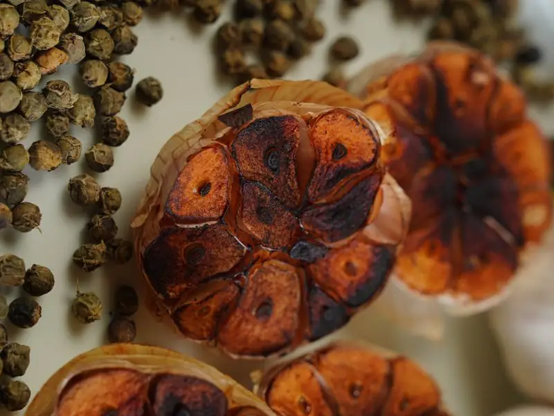 roasted garlic cut in half